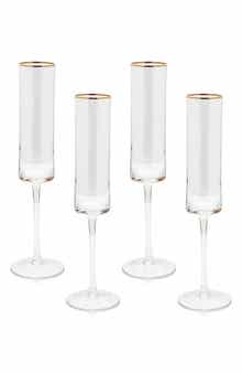 Zodax Optic Set of 4 Flute Glasses