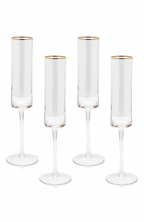 Zodax Optic Set of 4 Flute Glasses