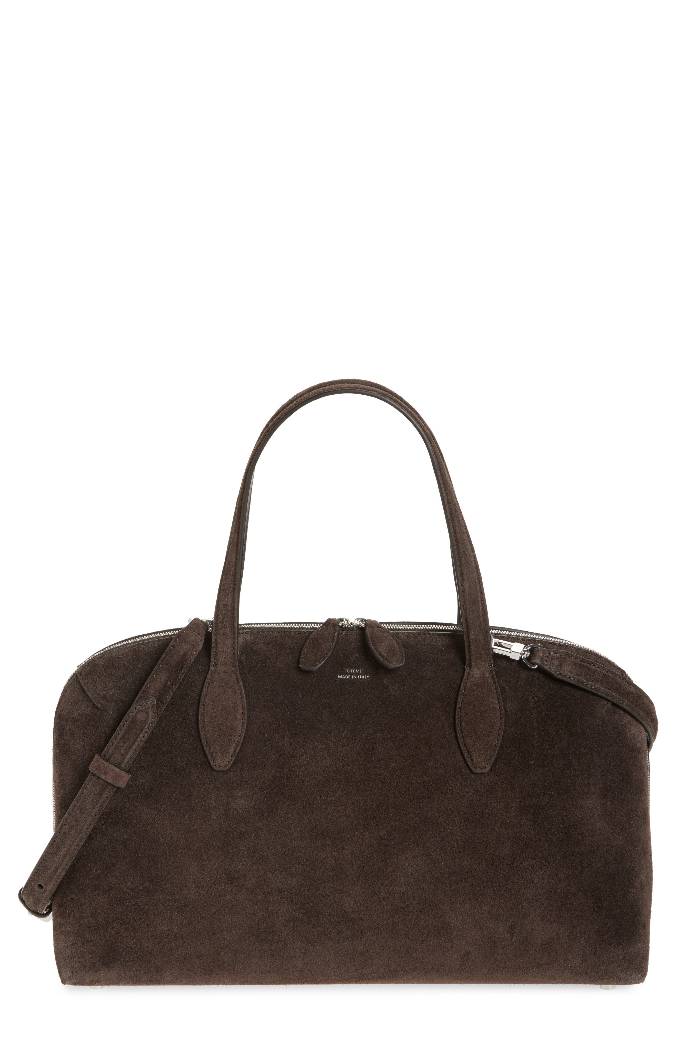 TOTEME Medium Day Suede Tote, Main, color, Brown