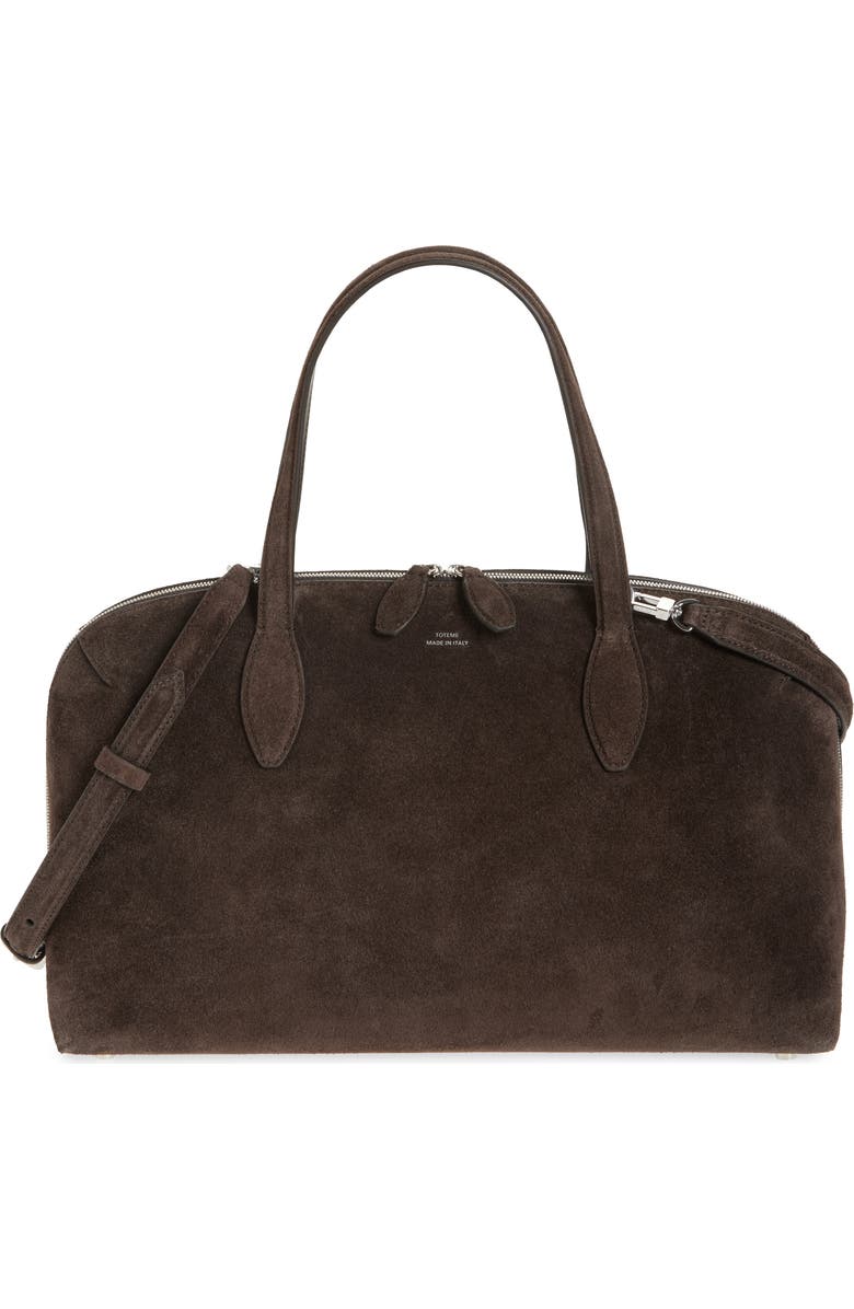 TOTEME Medium Day Suede Tote, Main, color, Brown