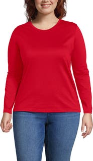 Lands' End Supima Cotton Long Sleeve Crewneck T-Shirt