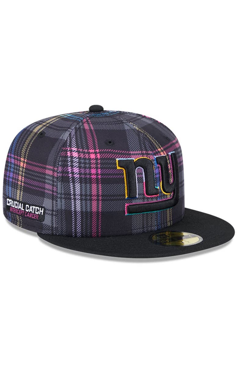 New Era Men's New Era Black New York Giants 2024 NFL Crucial Catch Plaid 59FIFTY Fitted Hat, Main, color, 