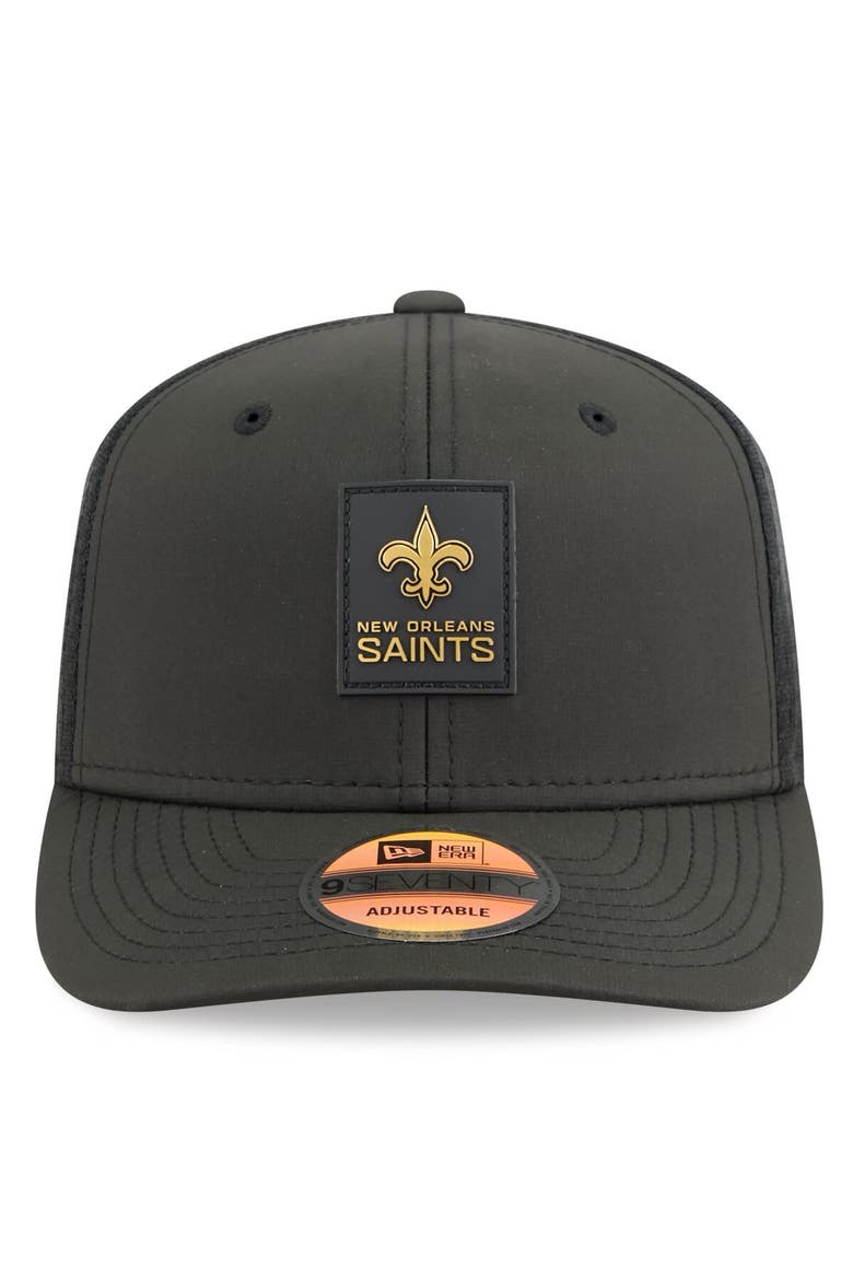 Men's New Era Black New Orleans Saints 2025 Sideline  9SEVENTY Trucker Adjustable Hat, Alternate, color, Black
