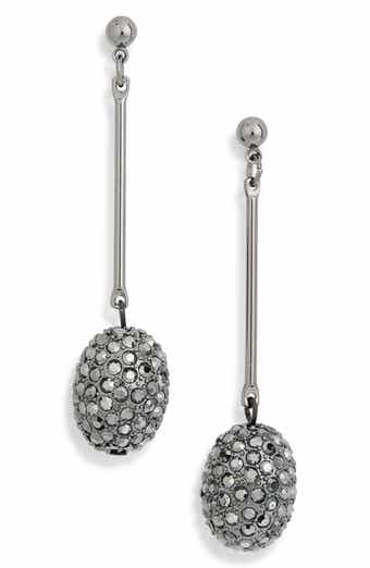 Kenneth Jay Lane Pavé Rhinestone Orb Linear Drop Earrings