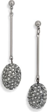 Kenneth Jay Lane Pavé Rhinestone Orb Linear Drop Earrings