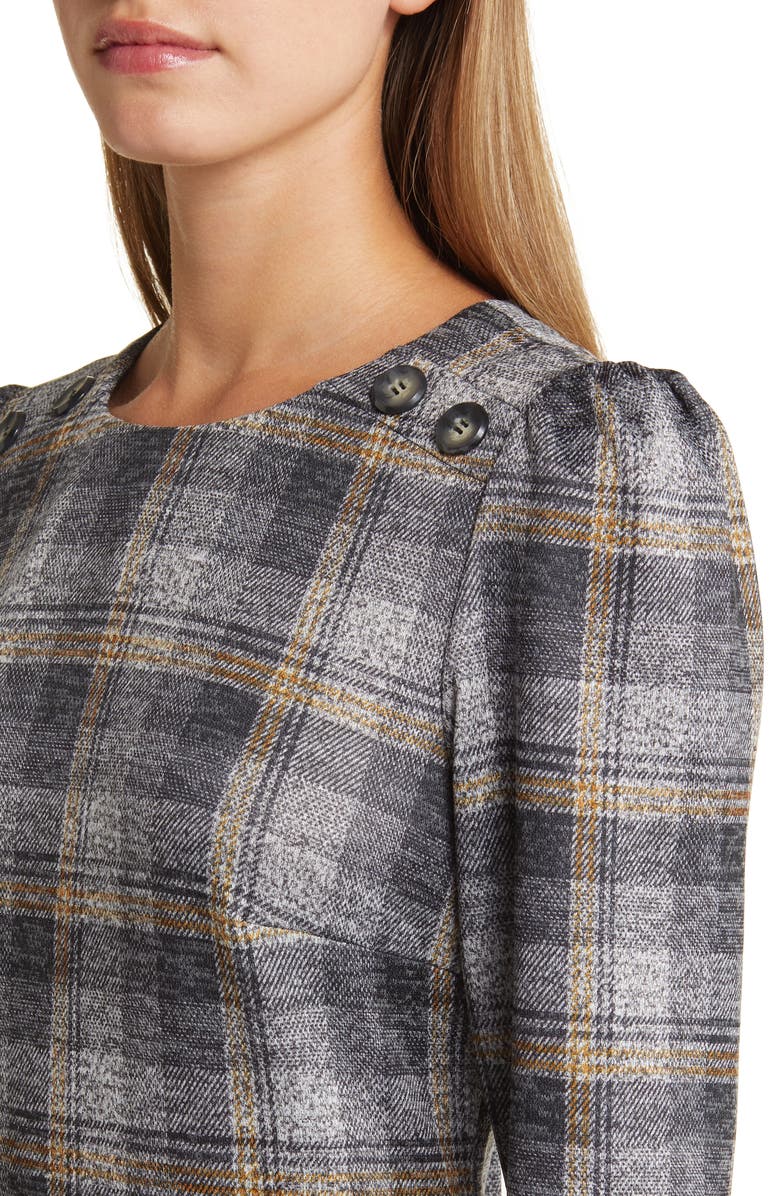 Connected Apparel Cut and Sew Sweater Knit Dress, Alternate, color, Brass