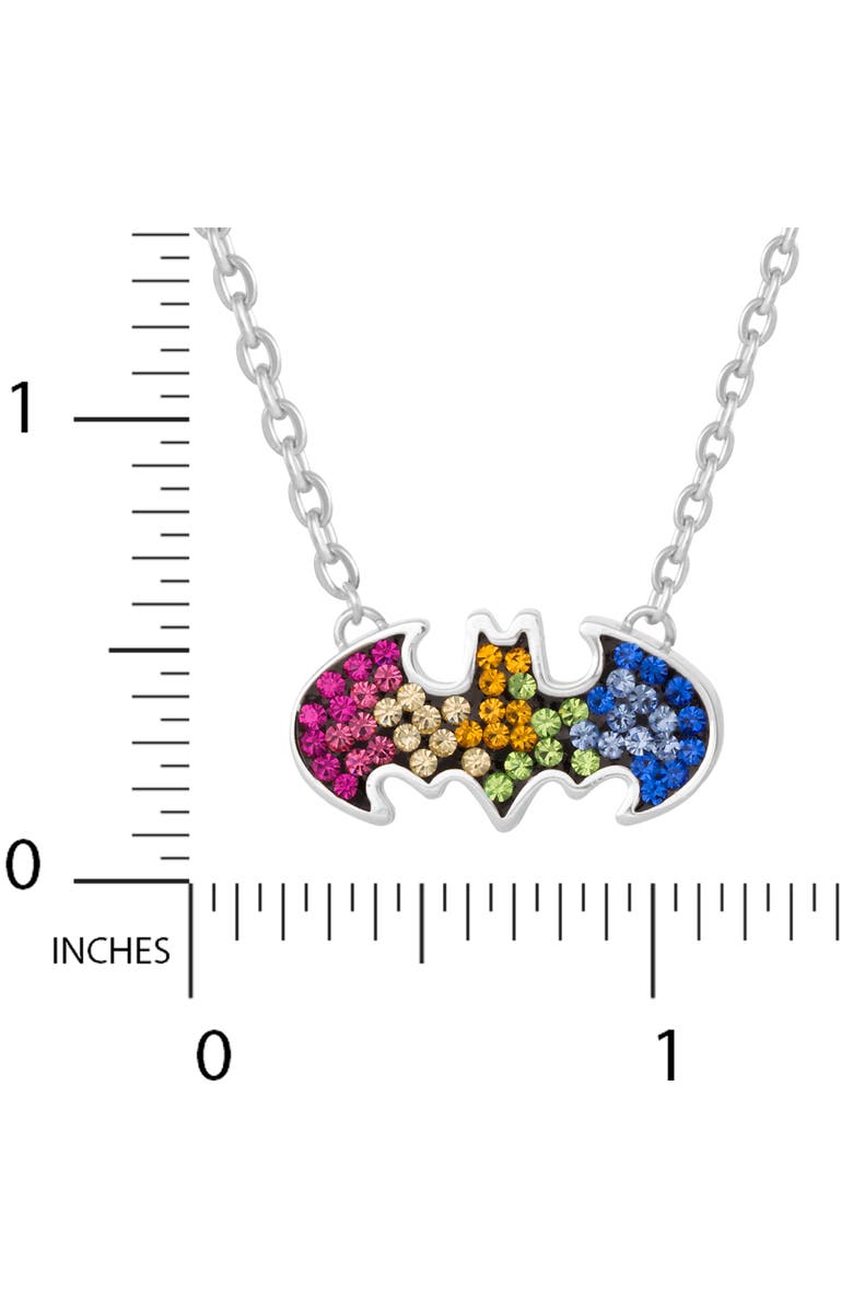 DC Comics Batman Stainless Steel Crystal Necklace, Alternate, color, Multi