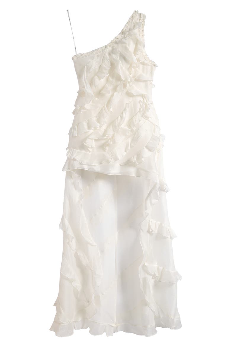 Barbados Linen & Silk One-Shoulder Dress, Alternate, color, WHITE