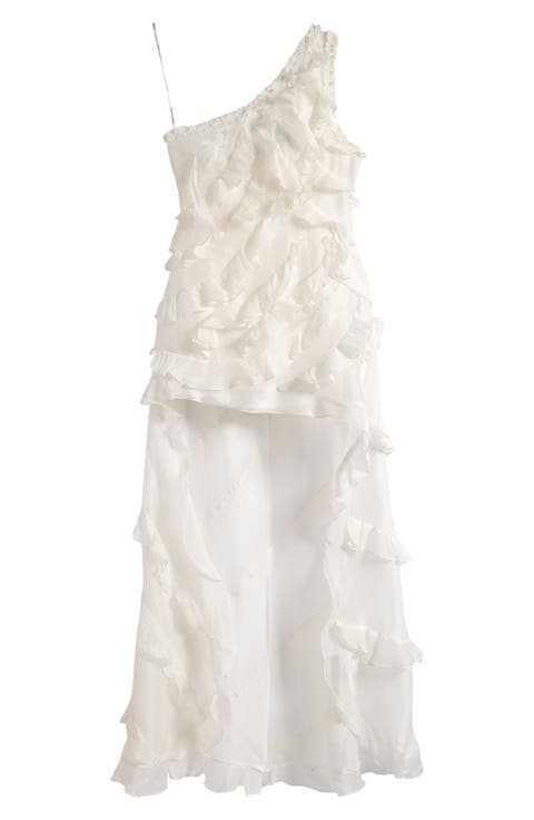 Barbados Linen & Silk One-Shoulder Dress