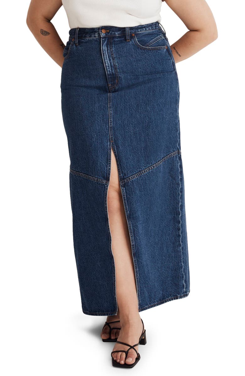 Madewell Denim Maxi Skirt, Main, color, 