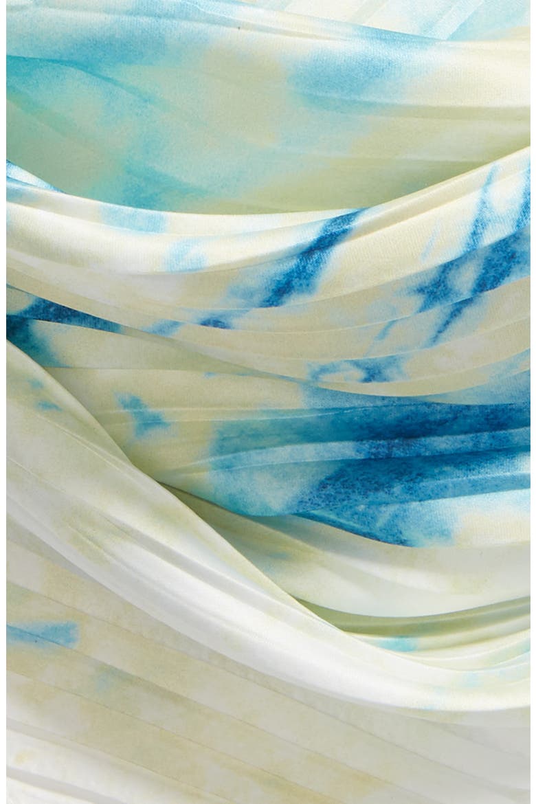 Pleated Square Scarf, Alternate, color, BLUE SPRING WASH PRINT
