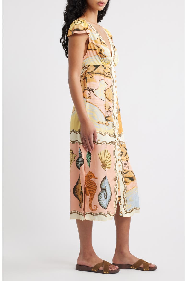 Rio Mixed Scarf Print Voile Dress, Alternate, color, BEIGE