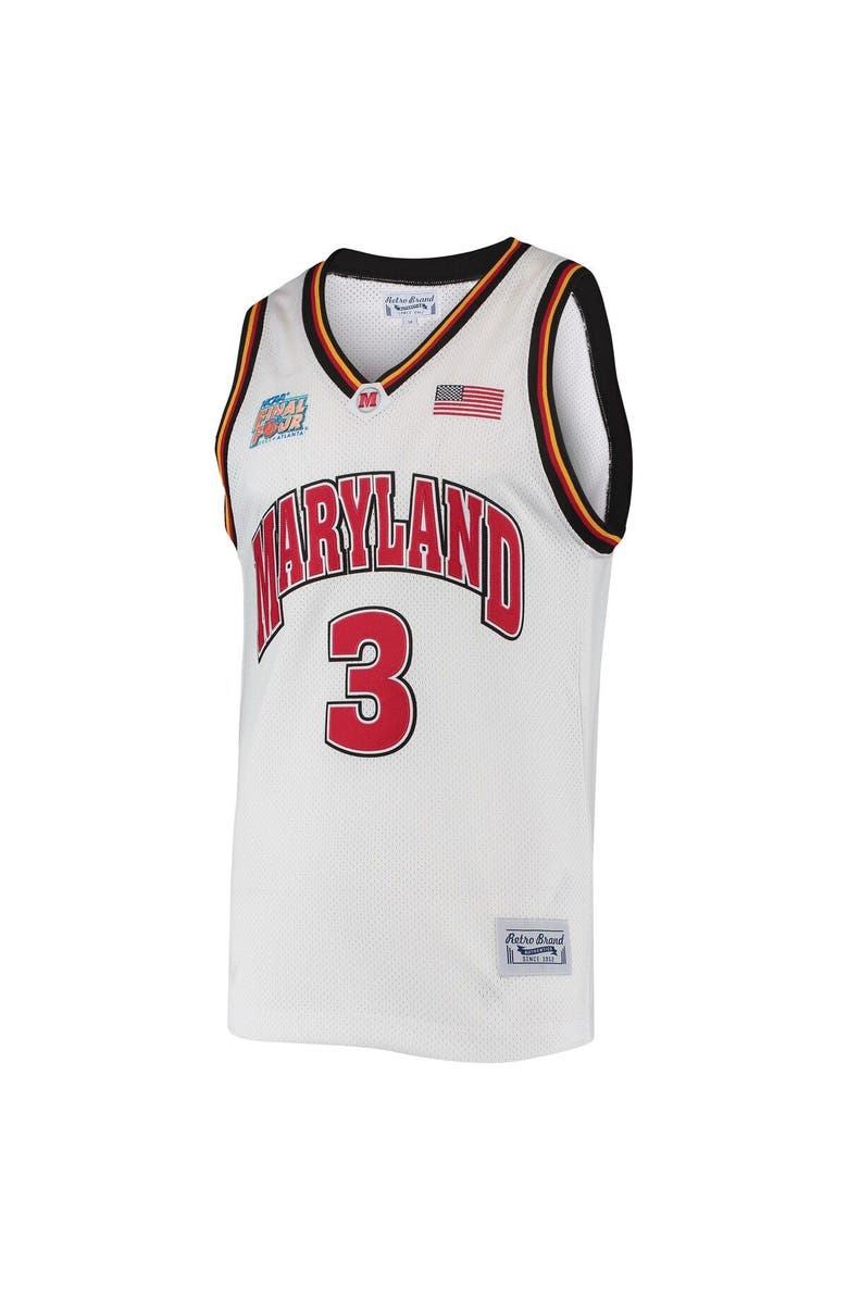 Retro Brand Men's Original Retro Brand Juan Dixon White Maryland Terrapins 2002 NCAA Men's Basketball Tournament March Madness Final Four Commemorative Classic Jersey, Alternate, color, 