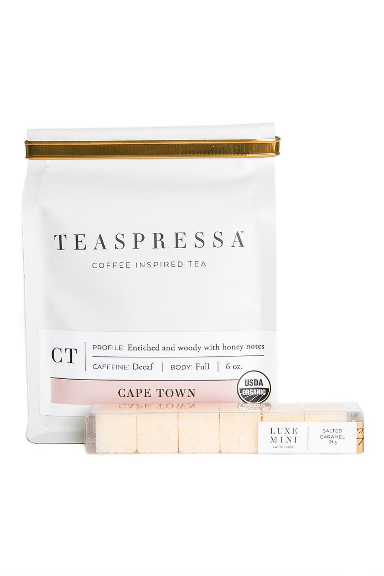 Cape Town Decaf Loose Tea & Latte Luxe Sugar Cube Set, Main, color, RED