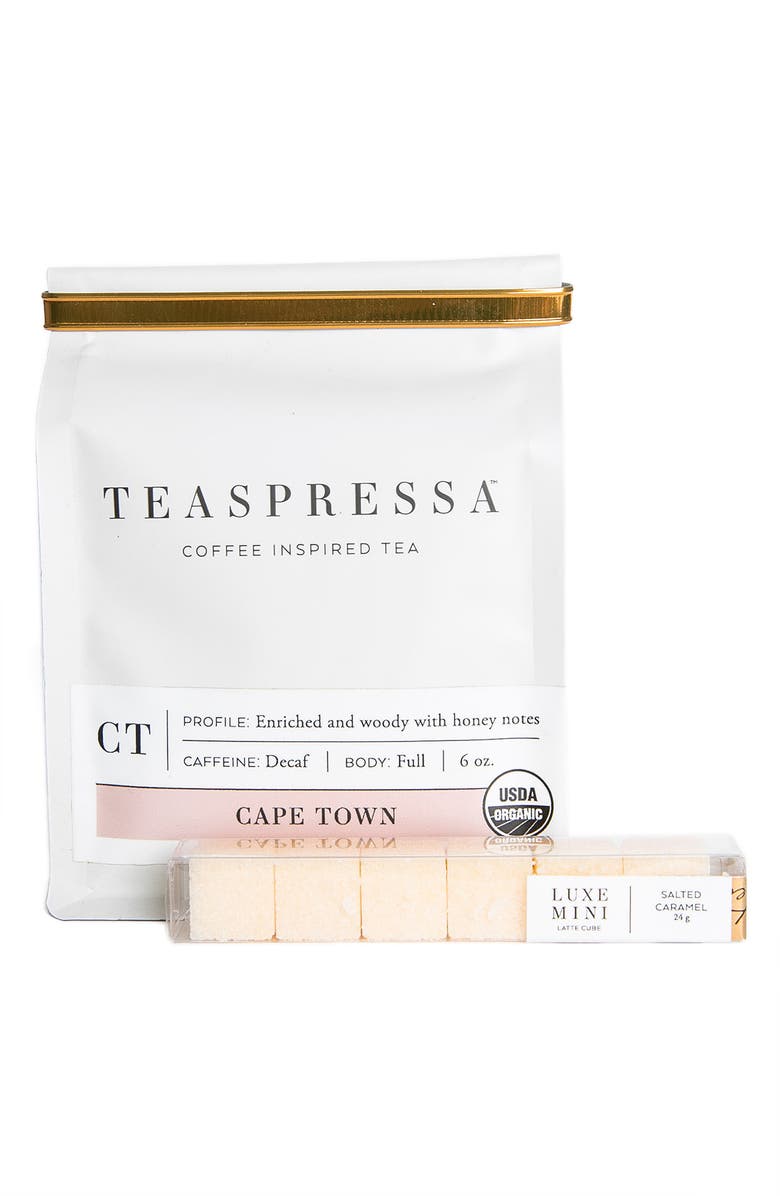 Teaspressa Cape Town Decaf Loose Tea & Latte Luxe Sugar Cube Set, Main, color, 
