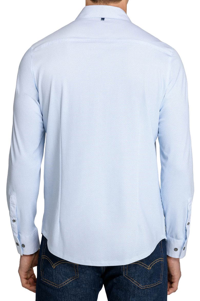 Slim Fit Abstract Squiggle Reworked Button-Up Shirt, Alternate, color, WHITE/ BLUE