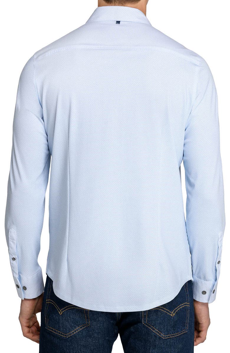 W.R.K Slim Fit Abstract Squiggle Reworked Button-Up Shirt, Alternate, color, White/ Blue