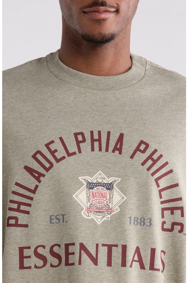 x MLB Philadelphia Philles Merch Cotton Graphic T-Shirt, Alternate, color, SEAL HEATHER