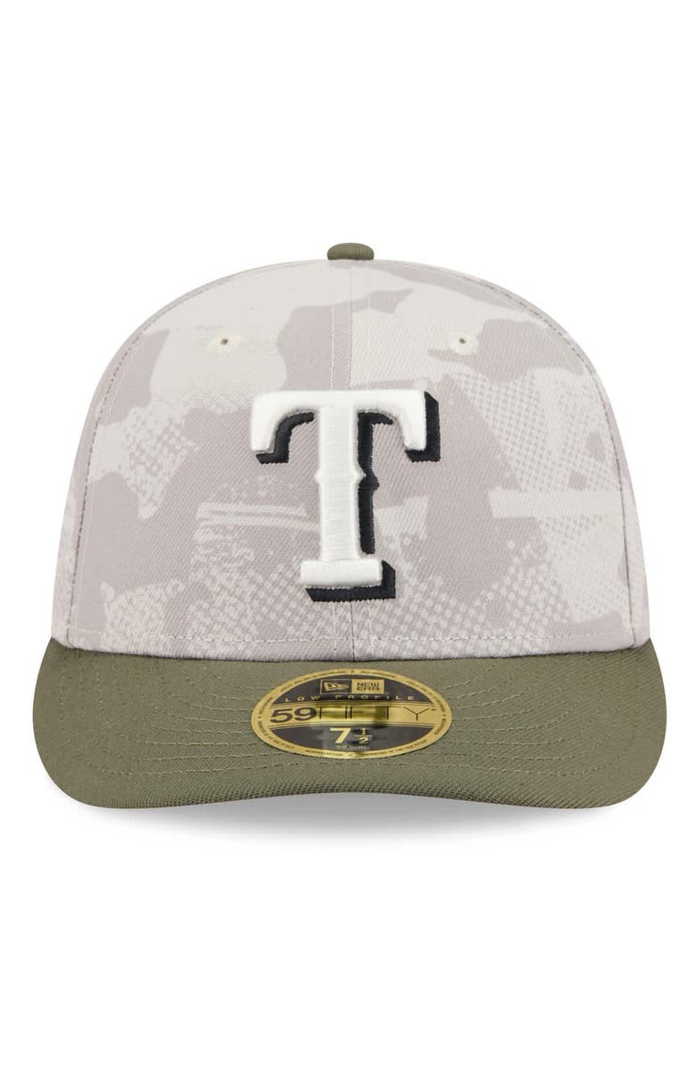 New Era Men's New Era Light Beige/Olive Texas Rangers 2025 Armed Forces Day Low Profile 59FIFTY Fitted Hat, Alternate, color, Light Beige