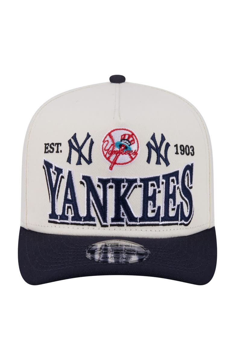 New Era Men's New Era Cream New York Yankees Throwback Tri-Hit A-Frame 9FIFTY Adjustable Hat, Alternate, color, Cream