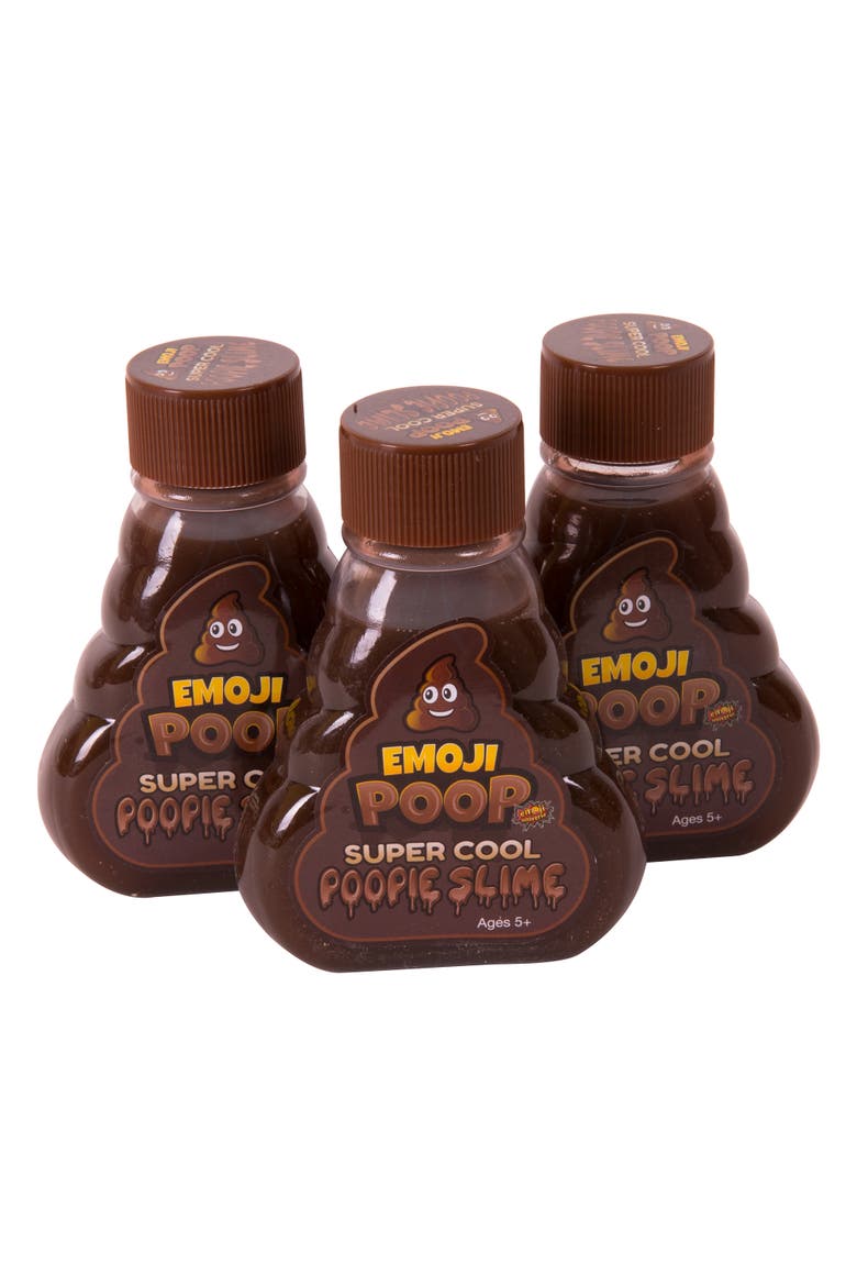 Slime, Emoji Poop Pack Of 3 5oz Bottles, Alternate, color, Brown