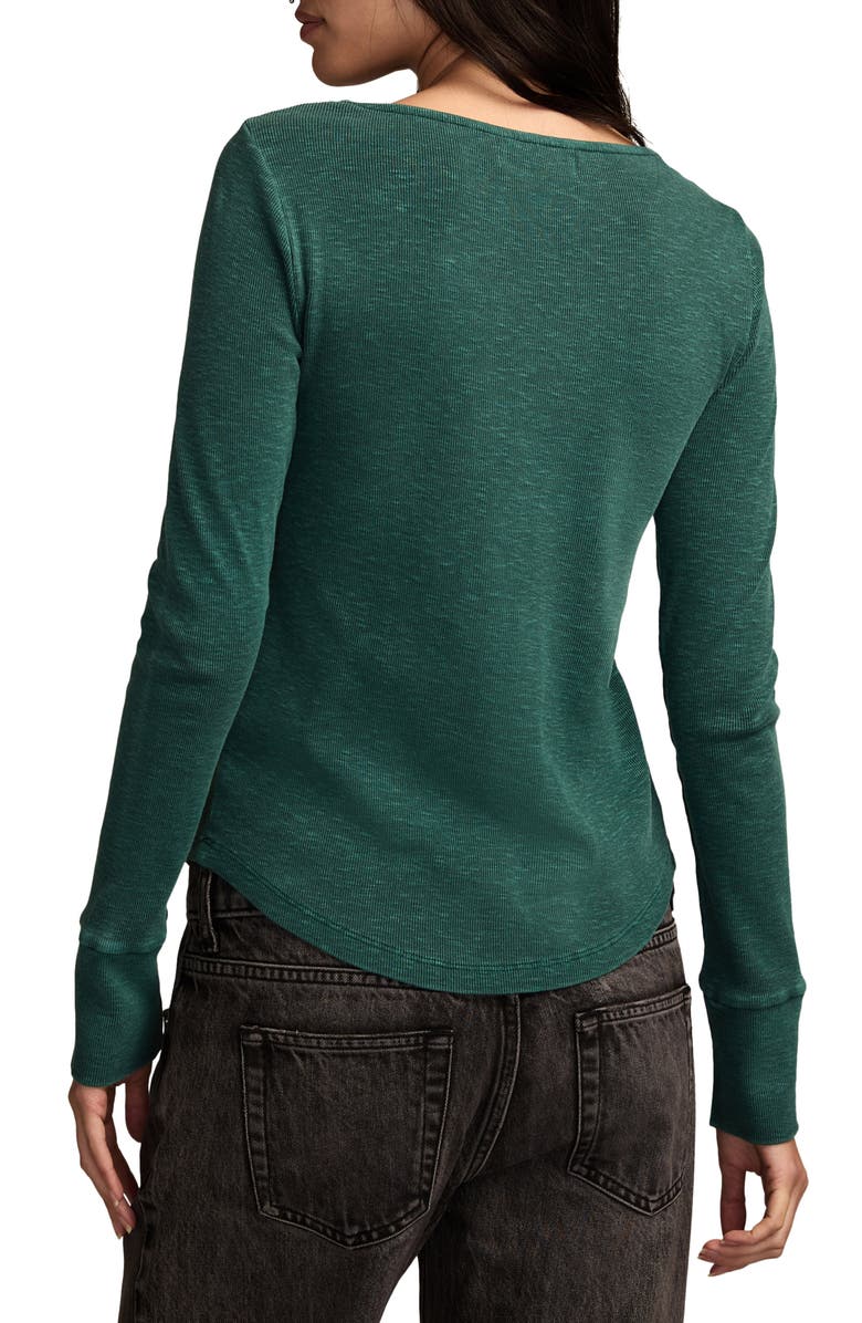 Lucky Brand Lace Yoke Cotton Henley, Alternate, color, June Bug