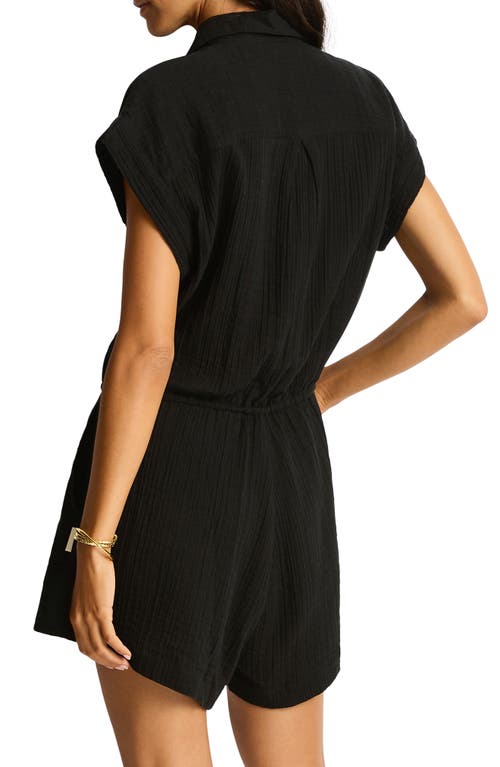 Sea Level Sunset Cover-up Romper In Black