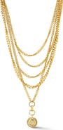 CHLOE AND MADISON Coin Pendant Layered Necklace