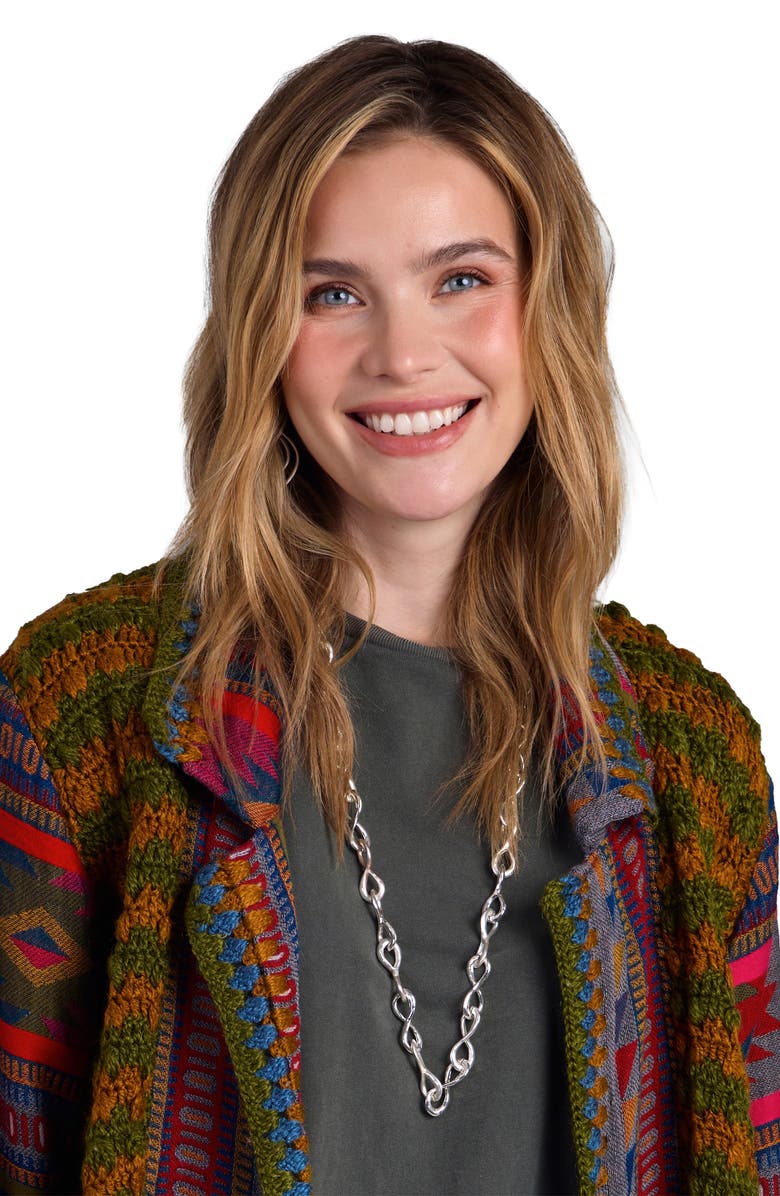 SAACHI Eternal Loop Chain Necklace, Alternate, color, Silver