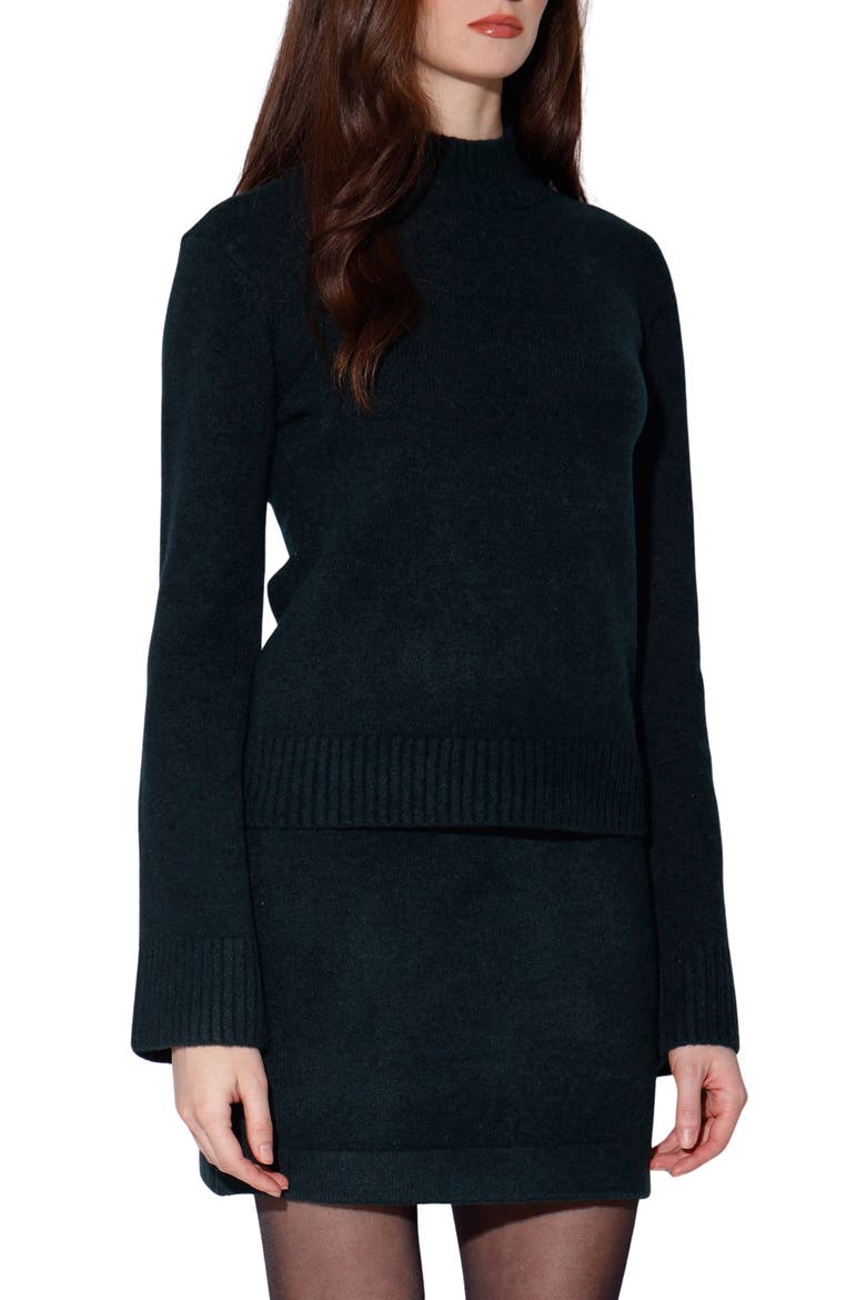 Amara Mock Neck Sweater, Alternate, color, DARK TEAL