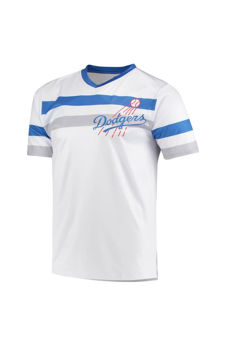 STITCHES Men's Stitches White Los Angeles Dodgers Cooperstown Collection V-Neck Jersey, Alternate, color,