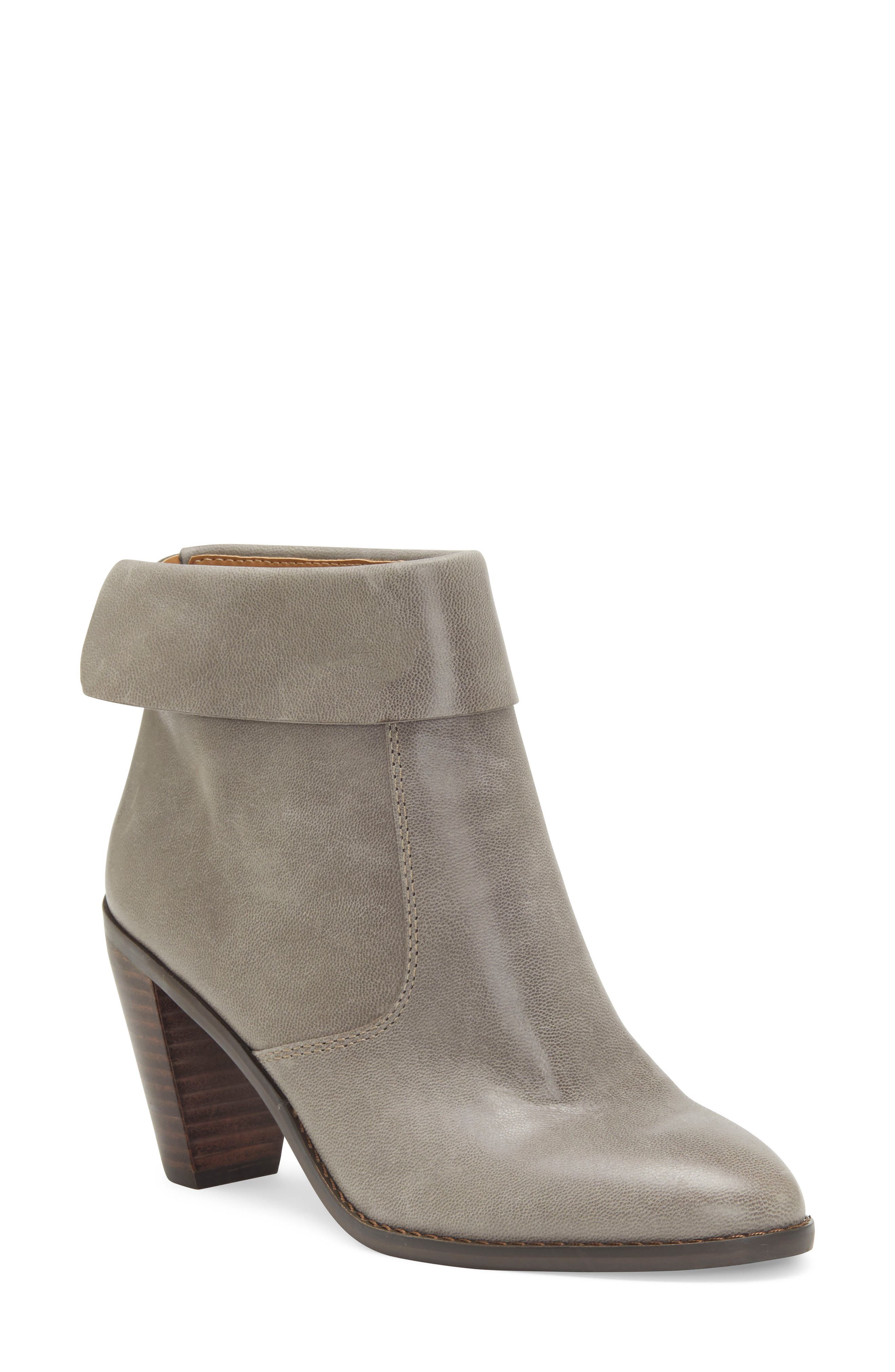 Nycott Leather Bootie, Main, color, TITANIUM LEATHER GREY