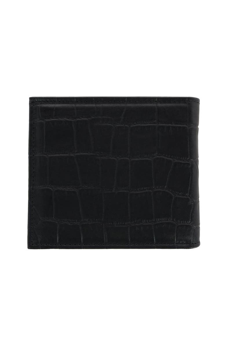 Trafalgar Esteban Croco Embossed Leather 8 Slot Bi-Fold Wallet, Alternate, color, Black