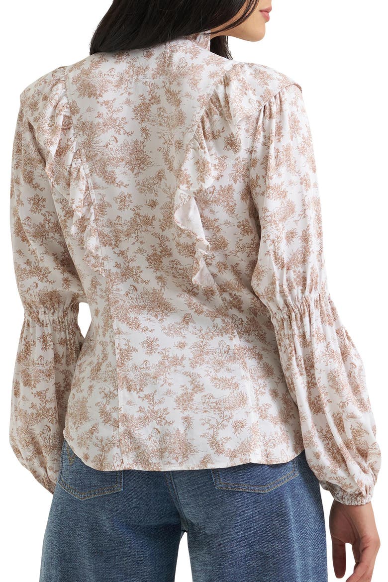 Folk Floral Ruffle Western Shirt, Alternate, color, FOLK FLORAL