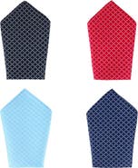 Trafalgar Rowan Geometric Pattern 12 x 12 Silk Pocket Square Set