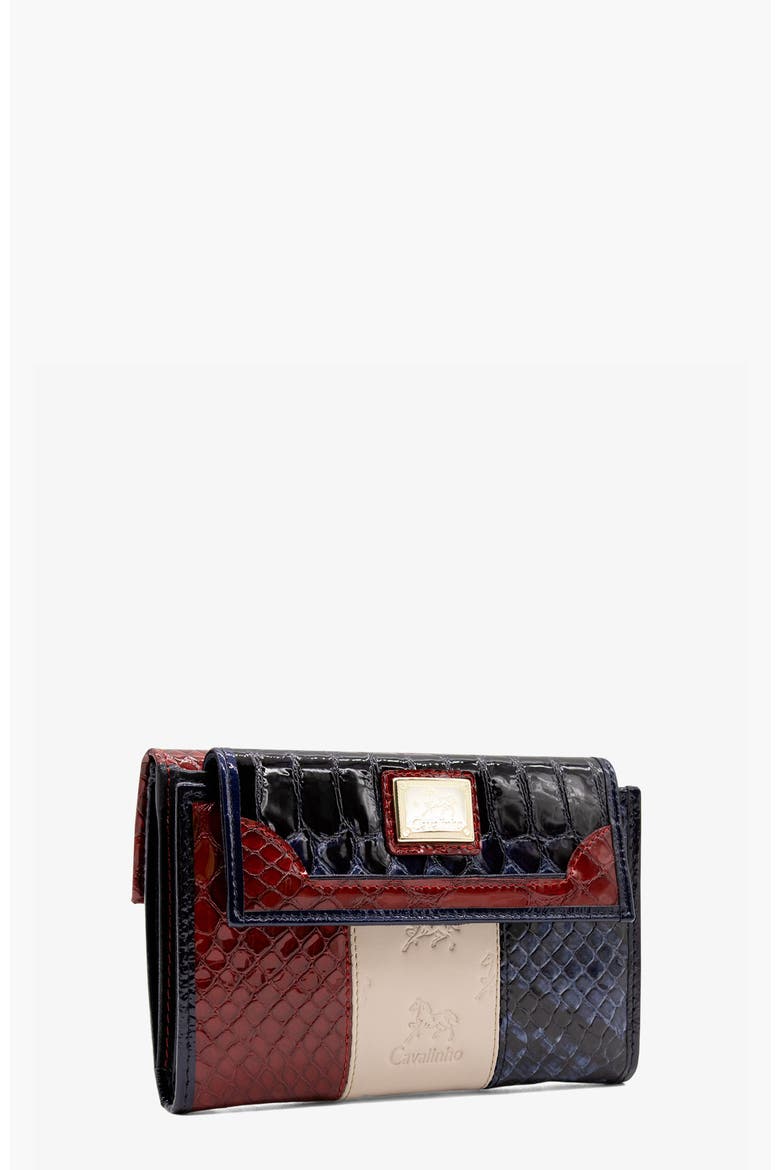 Honor Leather Wallet 205, Alternate, color, Navy / White / Red