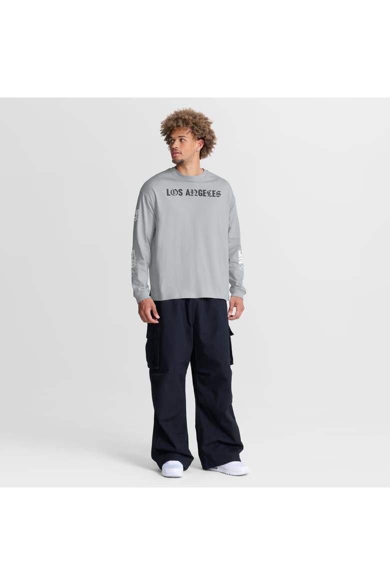 Men's Fanatics Gray LA28 Summer Olympics Oversized Type Play Long Sleeve T-Shirt, Alternate, color, Gray