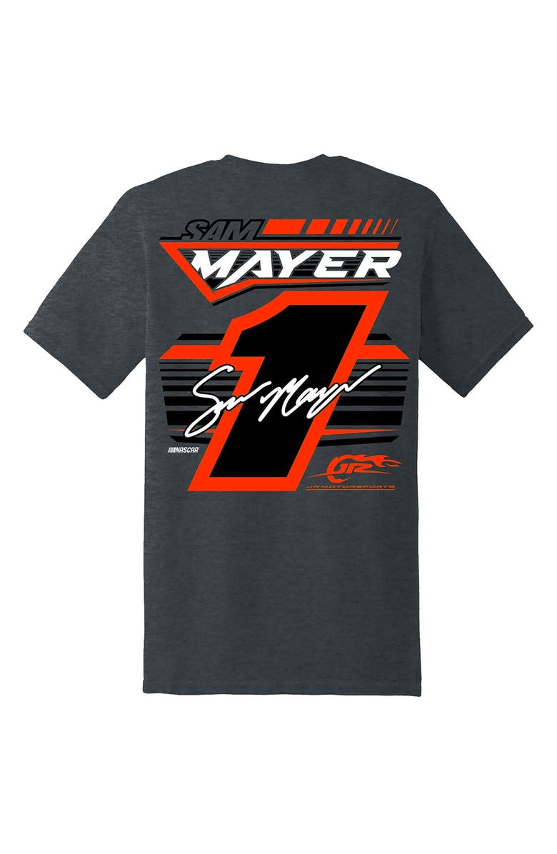 JR MOTORSPORTS OFFICIAL TEAM APPAREL Men's JR Motorsports Official Team Apparel Heather Charcoal Sam Mayer Xtreme T-Shirt, Alternate, color,