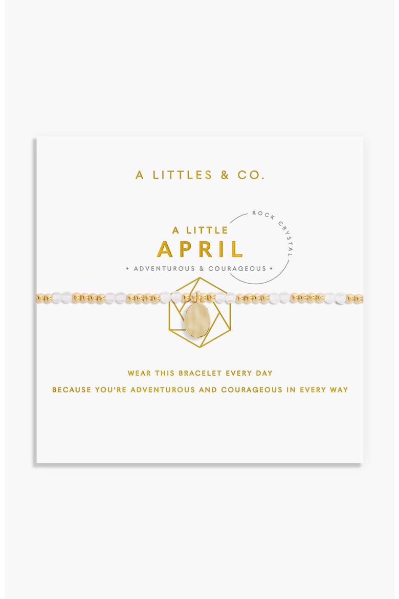 Birthstone A Little Bracelet in Gold-Tone Plating, Main, color, April