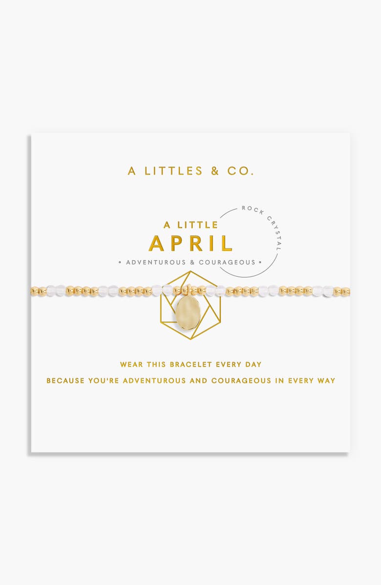 A Littles & Co Birthstone A Little April Bracelet in Gold-Tone Plating, Alternate, color, Metallic Gold