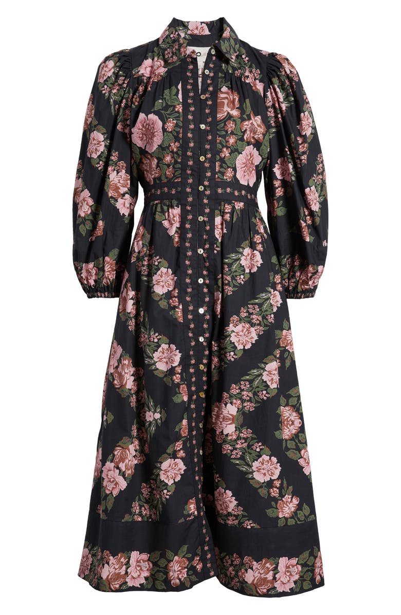 Cleobella Gillian Floral Long Sleeve Organic Cotton Shirtdress, Alternate, color, 