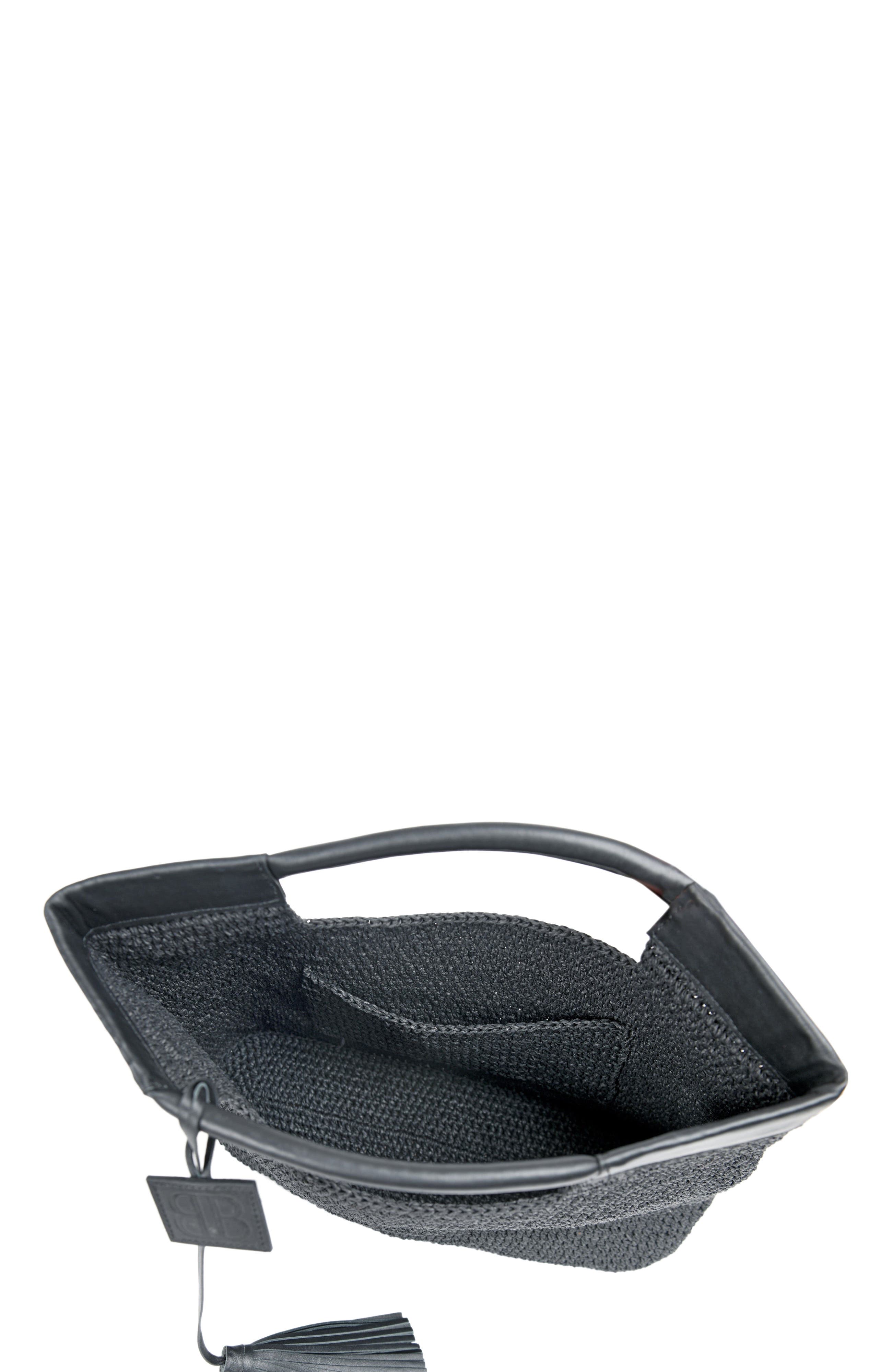 Forever & Always Shoes Gabriella Hand Woven Shoulder Bag with Leather Straps, Alternate, color, 