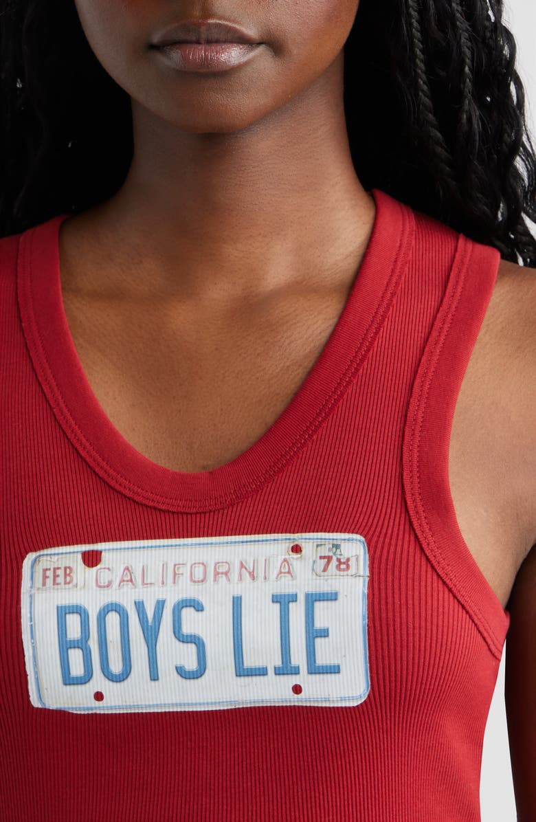 BOYS LIE Drivers License Randy Rib Tank, Alternate, color, Red