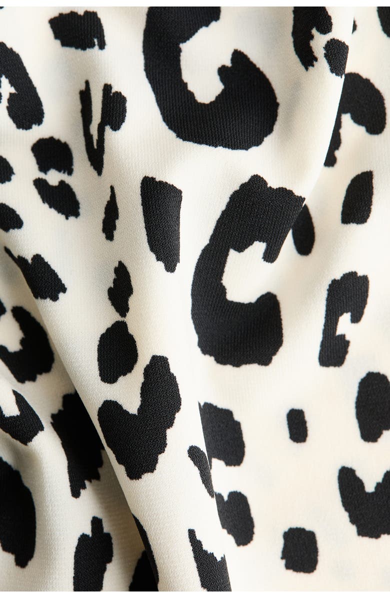 H&M Draped One-shoulder Top, Alternate, color, White/Leopard Print