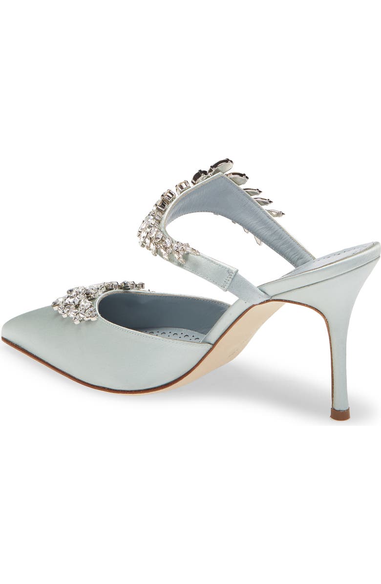 Manolo Blahnik Lurum Crystal Leaf Pointed Toe Mule, Alternate, color,