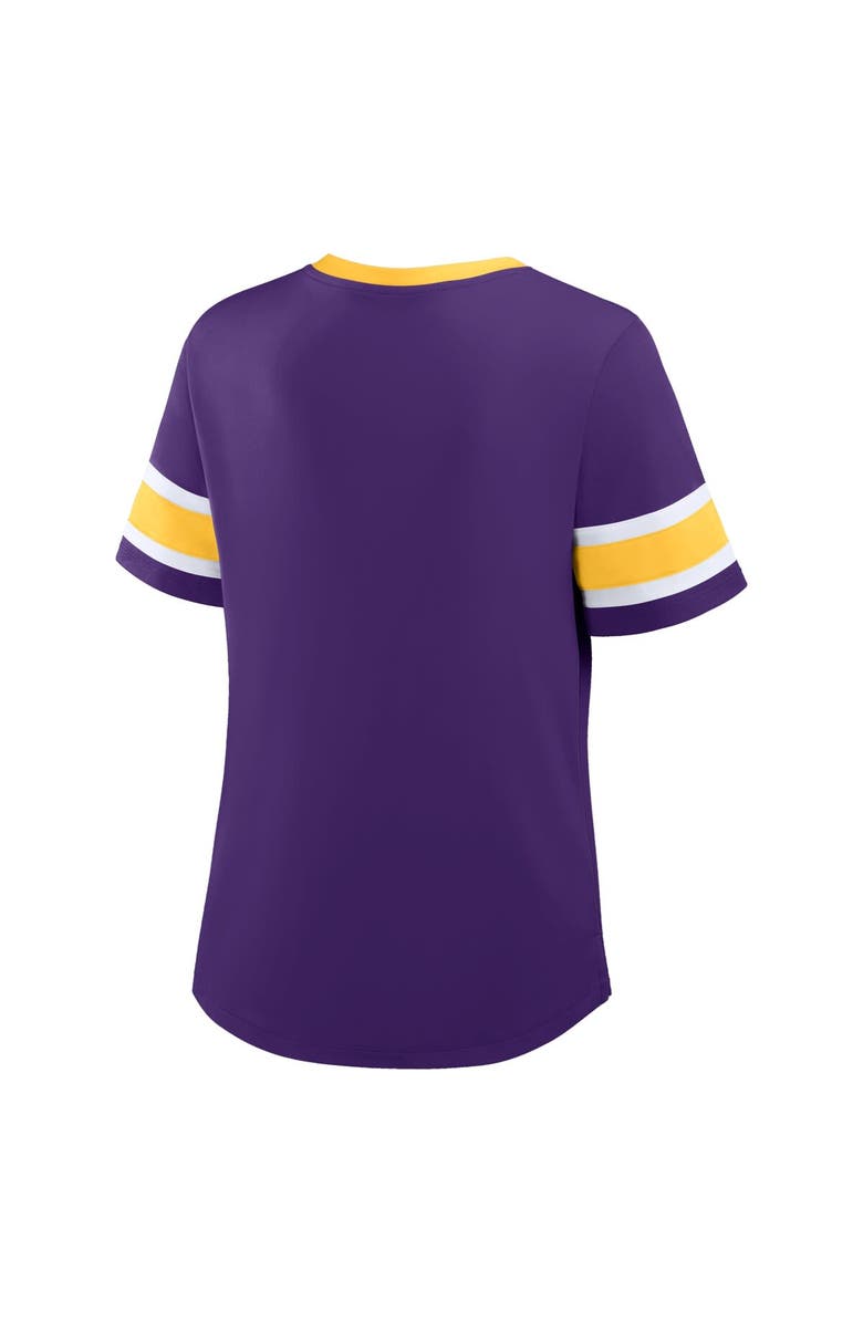 FANATICS Women's Fanatics Purple Minnesota Vikings Redzone Draw Play Athena Lace-Up T-Shirt, Alternate, color, Purple