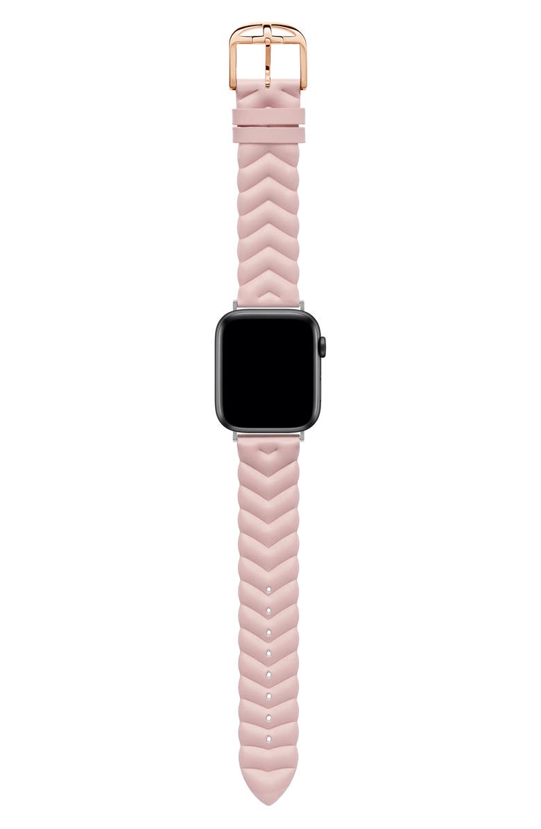 Ted Baker London Chevron Leather 20mm Apple Watch<sup>®</sup> Watchband, Alternate, color, 