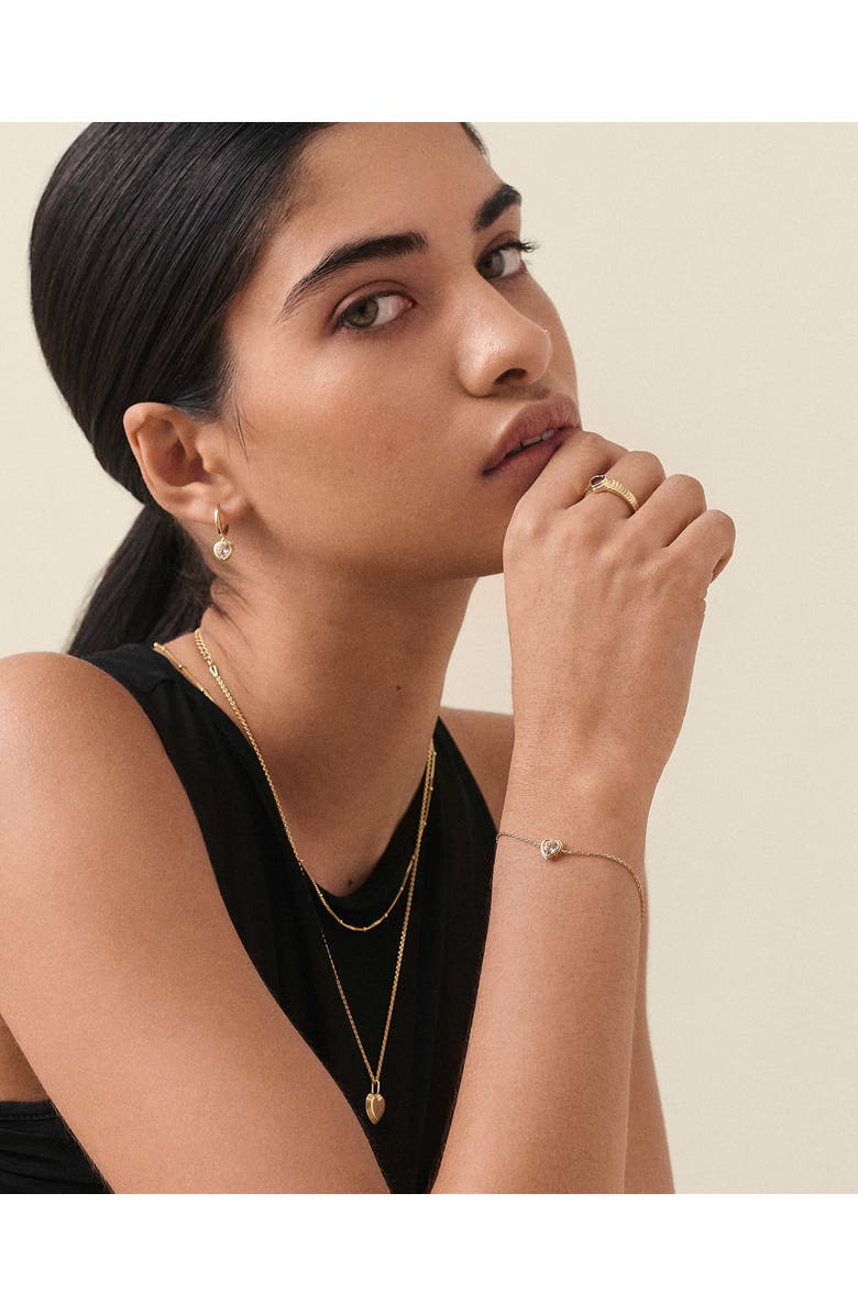 Edge of Ember Heart White Sapphire Bracelet, Alternate, color, White Sapphire