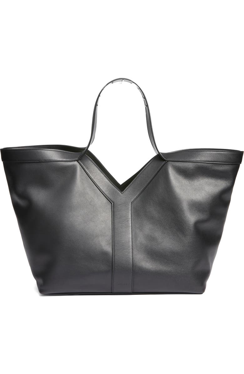 Saint Laurent Y Leather Tote, Main, color, Noir