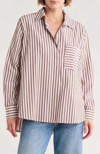 French Connection Stripe Relaxed Popover Shirt